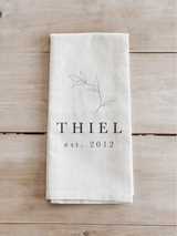 Personalized Family Name and Year Kitchen Towel