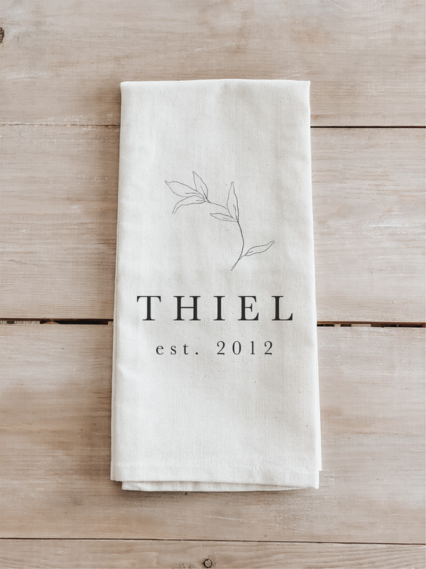 Personalized Family Name and Year Kitchen Towel