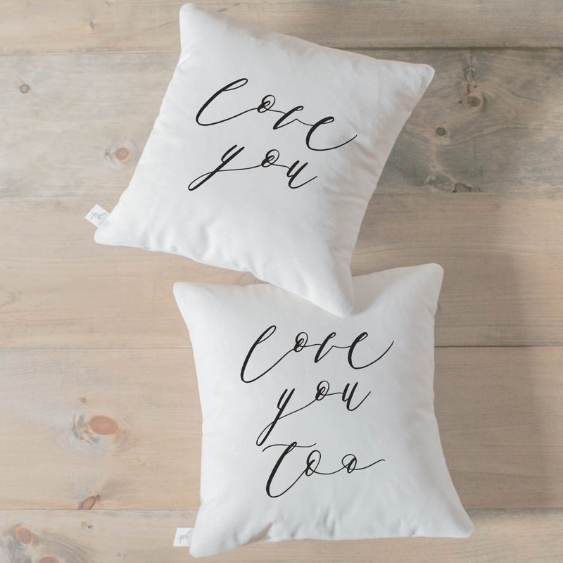 Love You, Love You Too Pillow Set