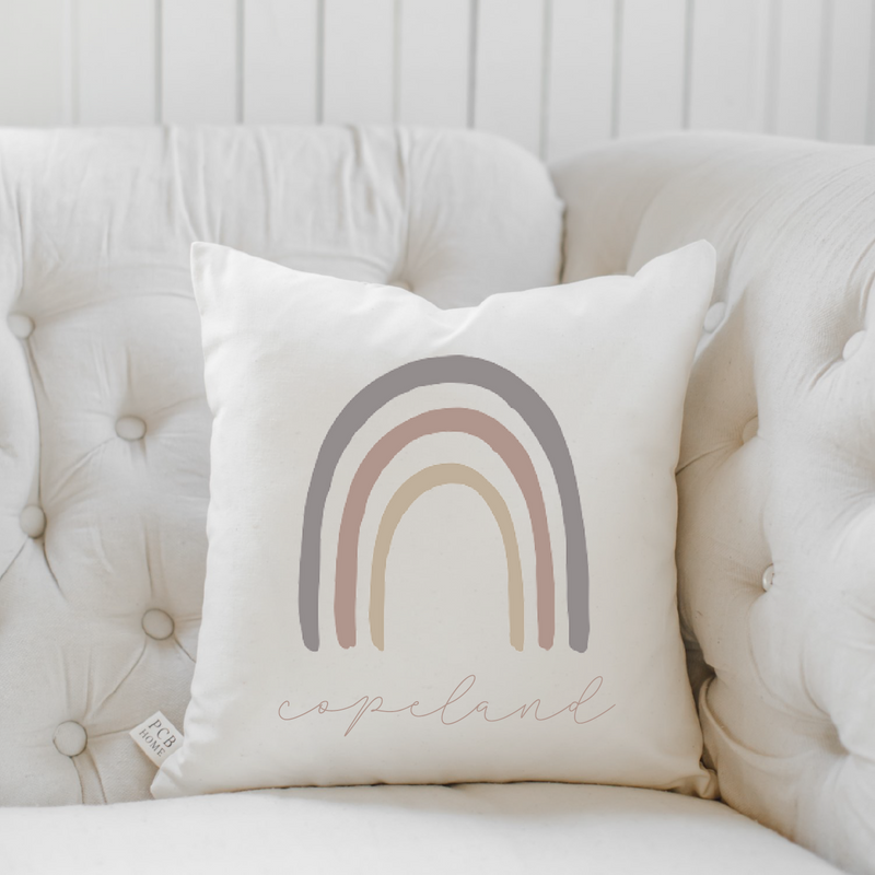 Subtle Mauve Rainbow Pillow