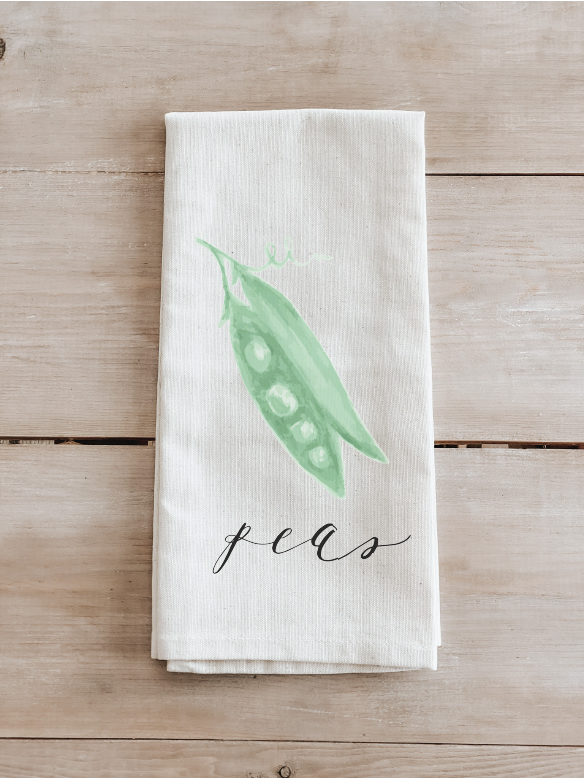Watercolor Vegetables Tea Towel