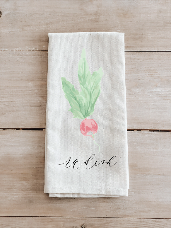 Watercolor Vegetables Tea Towel