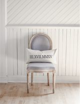 Personalized Roman Numeral Lumbar Pillow