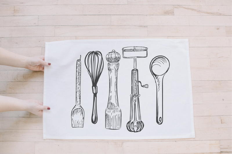 Utensils Hanging Tea Towel